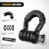 imageNilight 34quot D Ring Shackle with Towing Pulley 2 Pack 475 Ton 9500 Lbs 78quot Pin Heavy Duty Off Road Recovery Shackle with Isolators Washer Kit for Jeep Truck Tractor Vehicle ATV UTV GreenBlack