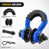 imageNilight 34quot D Ring Shackle with Towing Pulley 2 Pack 475 Ton 9500 Lbs 78quot Pin Heavy Duty Off Road Recovery Shackle with Isolators Washer Kit for Jeep Truck Tractor Vehicle ATV UTV GreenBlue wTowing Pulley