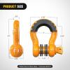 imageNilight 34quot D Ring Shackle with Towing Pulley 2 Pack 475 Ton 9500 Lbs 78quot Pin Heavy Duty Off Road Recovery Shackle with Isolators Washer Kit for Jeep Truck Tractor Vehicle ATV UTV GreenCyber Orange