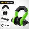 imageNilight 34quot D Ring Shackle with Towing Pulley 2 Pack 475 Ton 9500 Lbs 78quot Pin Heavy Duty Off Road Recovery Shackle with Isolators Washer Kit for Jeep Truck Tractor Vehicle ATV UTV GreenGreen wTowing Pulley
