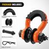 imageNilight 34quot D Ring Shackle with Towing Pulley 2 Pack 475 Ton 9500 Lbs 78quot Pin Heavy Duty Off Road Recovery Shackle with Isolators Washer Kit for Jeep Truck Tractor Vehicle ATV UTV GreenOrange wTowing Pulley