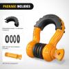imageNilight 34quot D Ring Shackle with Towing Pulley 2 Pack 475 Ton 9500 Lbs 78quot Pin Heavy Duty Off Road Recovery Shackle with Isolators Washer Kit for Jeep Truck Tractor Vehicle ATV UTV GreenCyber Orange