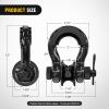 imageNilight 34quot D Ring Shackle with Towing Pulley 2 Pack 475 Ton 9500 Lbs 78quot Pin Heavy Duty Off Road Recovery Shackle with Isolators Washer Kit for Jeep Truck Tractor Vehicle ATV UTV GreenBlack wTowing Pulley