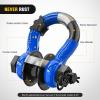 imageNilight 34quot D Ring Shackle with Towing Pulley 2 Pack 475 Ton 9500 Lbs 78quot Pin Heavy Duty Off Road Recovery Shackle with Isolators Washer Kit for Jeep Truck Tractor Vehicle ATV UTV GreenBlue wTowing Pulley