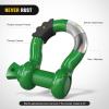 imageNilight 34quot D Ring Shackle with Towing Pulley 2 Pack 475 Ton 9500 Lbs 78quot Pin Heavy Duty Off Road Recovery Shackle with Isolators Washer Kit for Jeep Truck Tractor Vehicle ATV UTV GreenDark Green