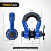 imageNilight 34quot D Ring Shackle with Towing Pulley 2 Pack 475 Ton 9500 Lbs 78quot Pin Heavy Duty Off Road Recovery Shackle with Isolators Washer Kit for Jeep Truck Tractor Vehicle ATV UTV GreenBlue wTowing Pulley