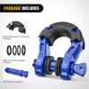 imageNilight 34quot D Ring Shackle with Towing Pulley 2 Pack 475 Ton 9500 Lbs 78quot Pin Heavy Duty Off Road Recovery Shackle with Isolators Washer Kit for Jeep Truck Tractor Vehicle ATV UTV GreenBlue31 Ton
