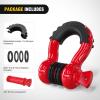imageNilight 34quot D Ring Shackle with Towing Pulley 2 Pack 475 Ton 9500 Lbs 78quot Pin Heavy Duty Off Road Recovery Shackle with Isolators Washer Kit for Jeep Truck Tractor Vehicle ATV UTV GreenRed