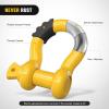 imageNilight 34quot D Ring Shackle with Towing Pulley 2 Pack 475 Ton 9500 Lbs 78quot Pin Heavy Duty Off Road Recovery Shackle with Isolators Washer Kit for Jeep Truck Tractor Vehicle ATV UTV GreenYellow