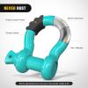 imageNilight 34quot D Ring Shackle with Towing Pulley 2 Pack 475 Ton 9500 Lbs 78quot Pin Heavy Duty Off Road Recovery Shackle with Isolators Washer Kit for Jeep Truck Tractor Vehicle ATV UTV GreenTurquoise Green