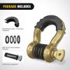 imageNilight 34quot D Ring Shackle with Towing Pulley 2 Pack 475 Ton 9500 Lbs 78quot Pin Heavy Duty Off Road Recovery Shackle with Isolators Washer Kit for Jeep Truck Tractor Vehicle ATV UTV GreenGold