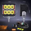 imageNilight 4 Inch LED Pod Lights Heated Lens with DRL 60 W Square Super Spot w 16AWG Wiring Harness Kit Offroad Anti Freeze Function Work Light for Truck UTV ATV SUV Jeep4 Inch Heated Lens LED Pod with Amber DRL