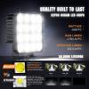 imageNilight 44Inch Led Pods 2PCS 48W 4780LM Work Lights Builtin EMC 90 Flood Beam Angle for Offroad Lights Side Light Rear BackUp Light for Tractor Truck Motorcycle Boat ATV UTV2Pcs 44Inch Led Pods Square