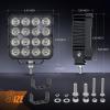 imageNilight 44Inch Led Pods 2PCS 48W 4780LM Work Lights Builtin EMC 90 Flood Beam Angle for Offroad Lights Side Light Rear BackUp Light for Tractor Truck Motorcycle Boat ATV UTV2Pcs 44Inch Led Pods Square