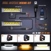 imageNilight LED Light Pods 65 Inch 2 PCS 30W 3250LM Spot Fog w 16AWG Wiring Kit for Driving Bumper Reverse Auxiliary Lights on Truck ATV UTV Jeep65 Inch sideshooter light w amber DRL