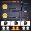 imageNilight LED Pod Lights with Amber DRL 4 Inch 30 W Hexagon Offroad Driving 2600 LM Super Spot Light 16 AWG Wiring Harness Kit for LED Auxiliary Work Lights for Truck UTV ATV SUV 4x44 Inch Pod Lights with Amber DRL