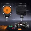 imageNilight Motorcycle Led Pods Amber Fog Lights 2PCS 3Inch Yellow Round led Offroad Builtin EMC Driving Lights w 18AWG DT Wiring Harness Kit for Motorbike SUV ATV Truck Boat Tractor2Pcs Amber LightsWiring harness