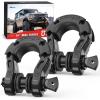imageNilight 34quot D Ring Shackle with Towing Pulley 2 Pack 475 Ton 9500 Lbs 78quot Pin Heavy Duty Off Road Recovery Shackle with Isolators Washer Kit for Jeep Truck Tractor Vehicle ATV UTV GreenBlack31 Ton