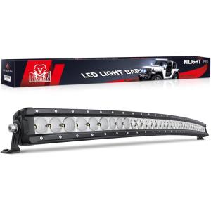 imageNilight LED Light Bar 20 Inch 75W Flood Spot Combo Beam 9000LM IP68 Offroad Single Row Slim LED Driving Lighting for Pickup Truck SUV ATV UTV Boat Jeep52Inch Curved 210W Light Bar
