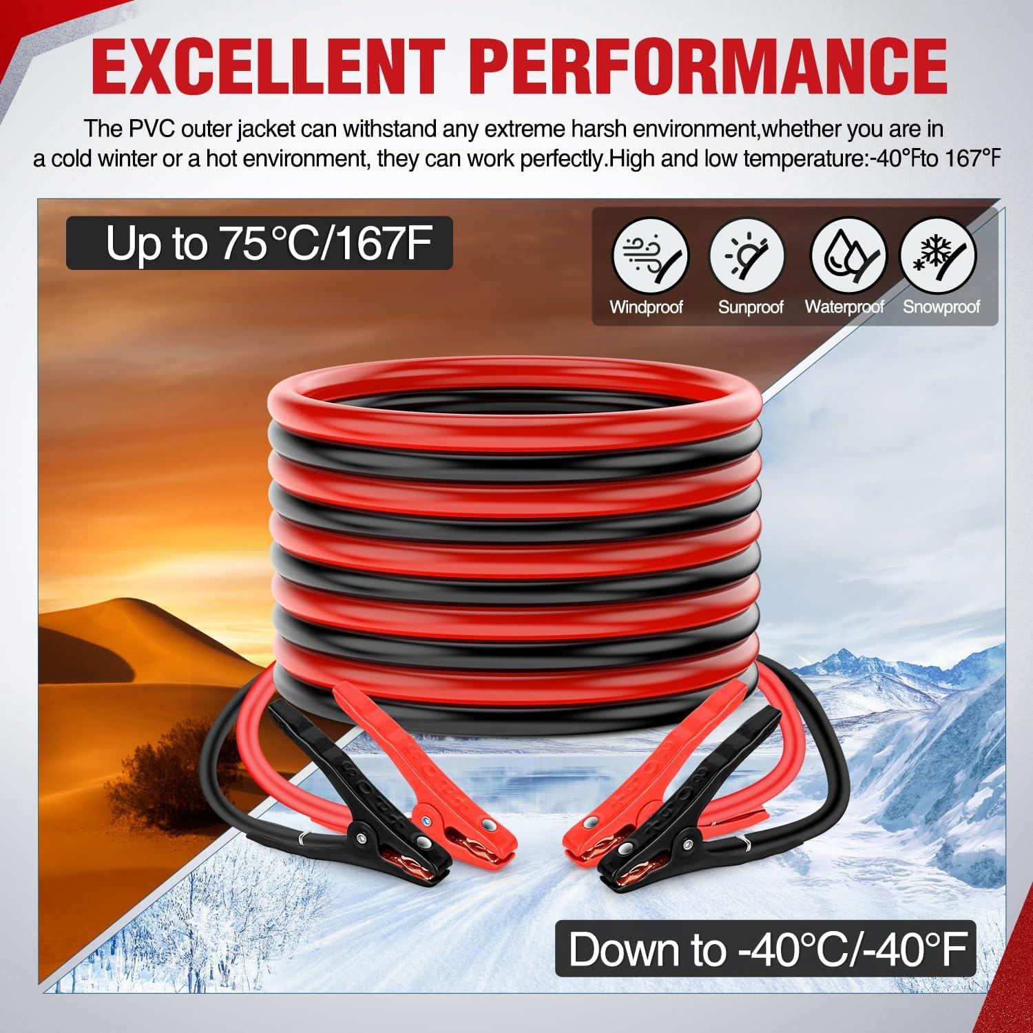 imageNilight Jumper Cables for Car Battery 0 Gauge 20 FT Booster Cable Heavy Duty 1000 A CCA with Carrying Bag Jump Start Emergency Kit Pickup Truck RV Vans SUV6 Guage 20 FT