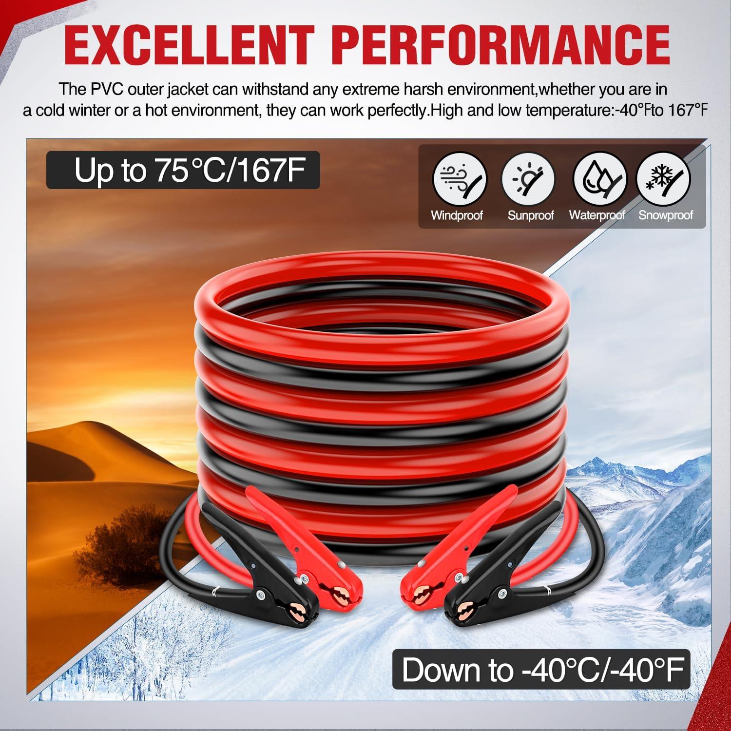 imageNilight Jumper Cables for Car Battery 0 Gauge 20 FT Booster Cable Heavy Duty 1000 A CCA with Carrying Bag Jump Start Emergency Kit Pickup Truck RV Vans SUV4 Guage 20 FT