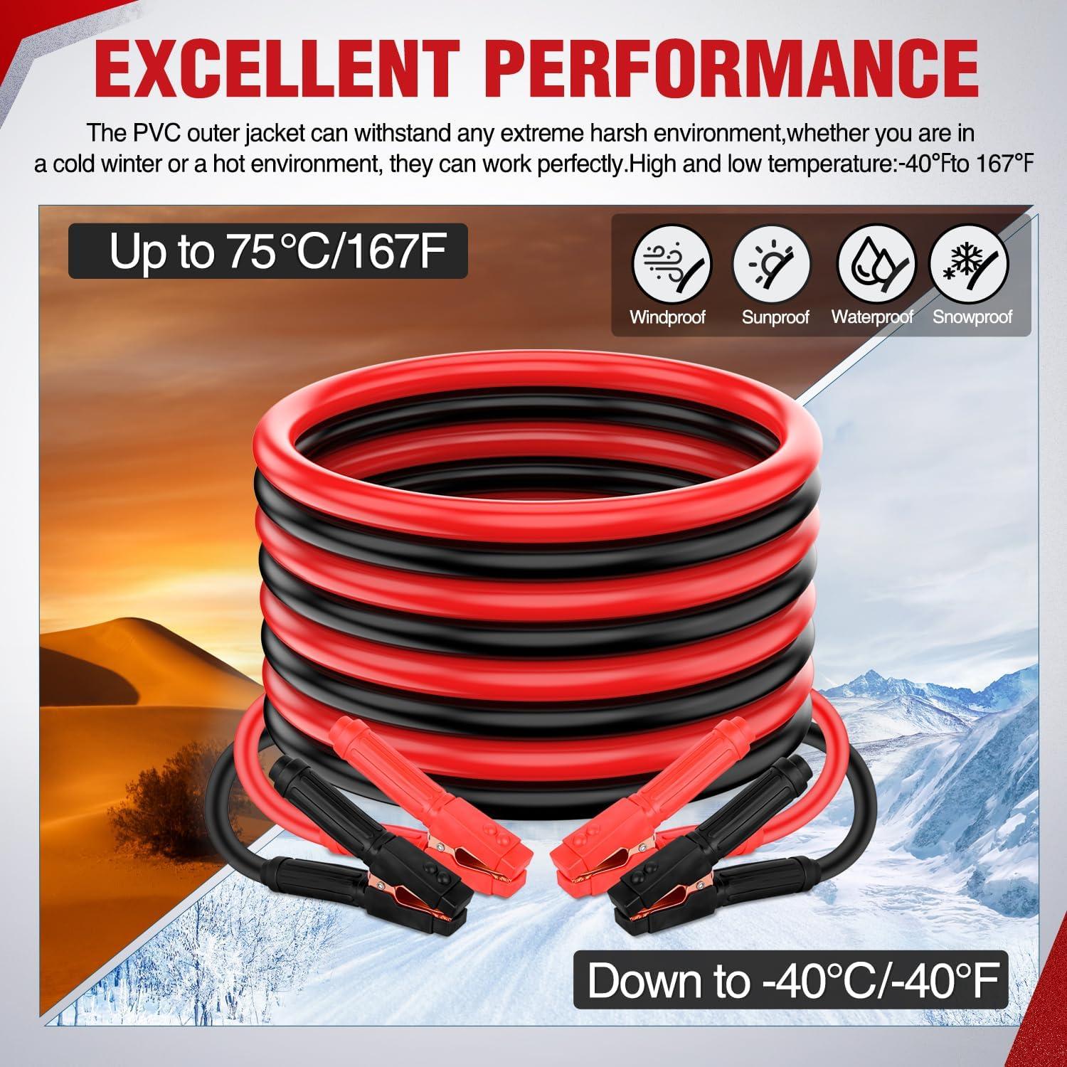 imageNilight Jumper Cables for Car Battery 0 Gauge 20 FT Booster Cable Heavy Duty 1000 A CCA with Carrying Bag Jump Start Emergency Kit Pickup Truck RV Vans SUV1 Guage 25 FT