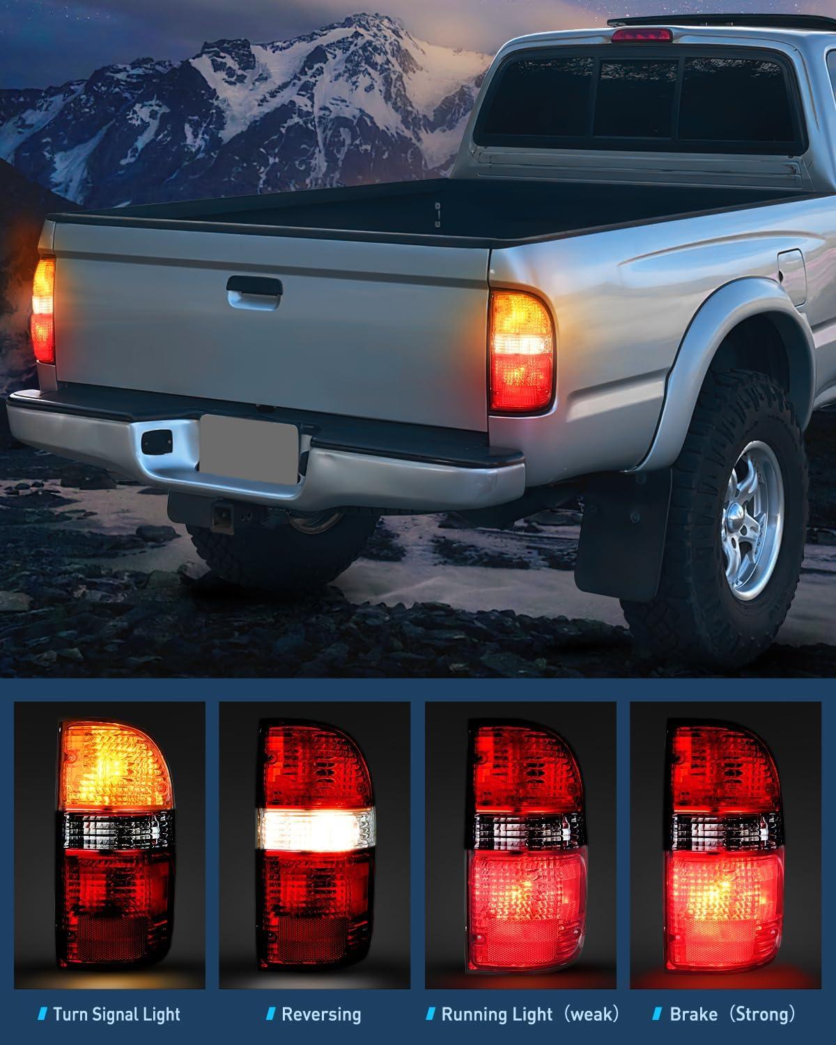 imageNilight Taillight Assembly Compatible with 2001 2002 2003 2004 Toyota Tacoma Rear Lamp Replacement OE Style Driver SideChrome Housing  Amber Reflector wTailight