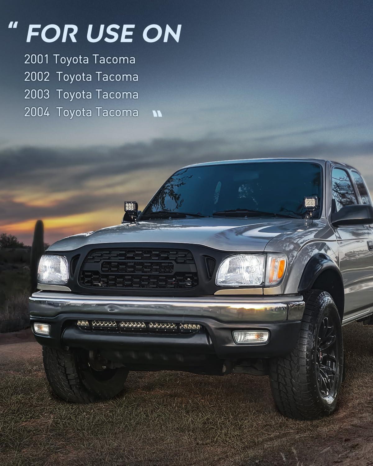 imageNilight Taillight Assembly Compatible with 2001 2002 2003 2004 Toyota Tacoma Rear Lamp Replacement OE Style Driver SideChrome Housing Amber Reflector