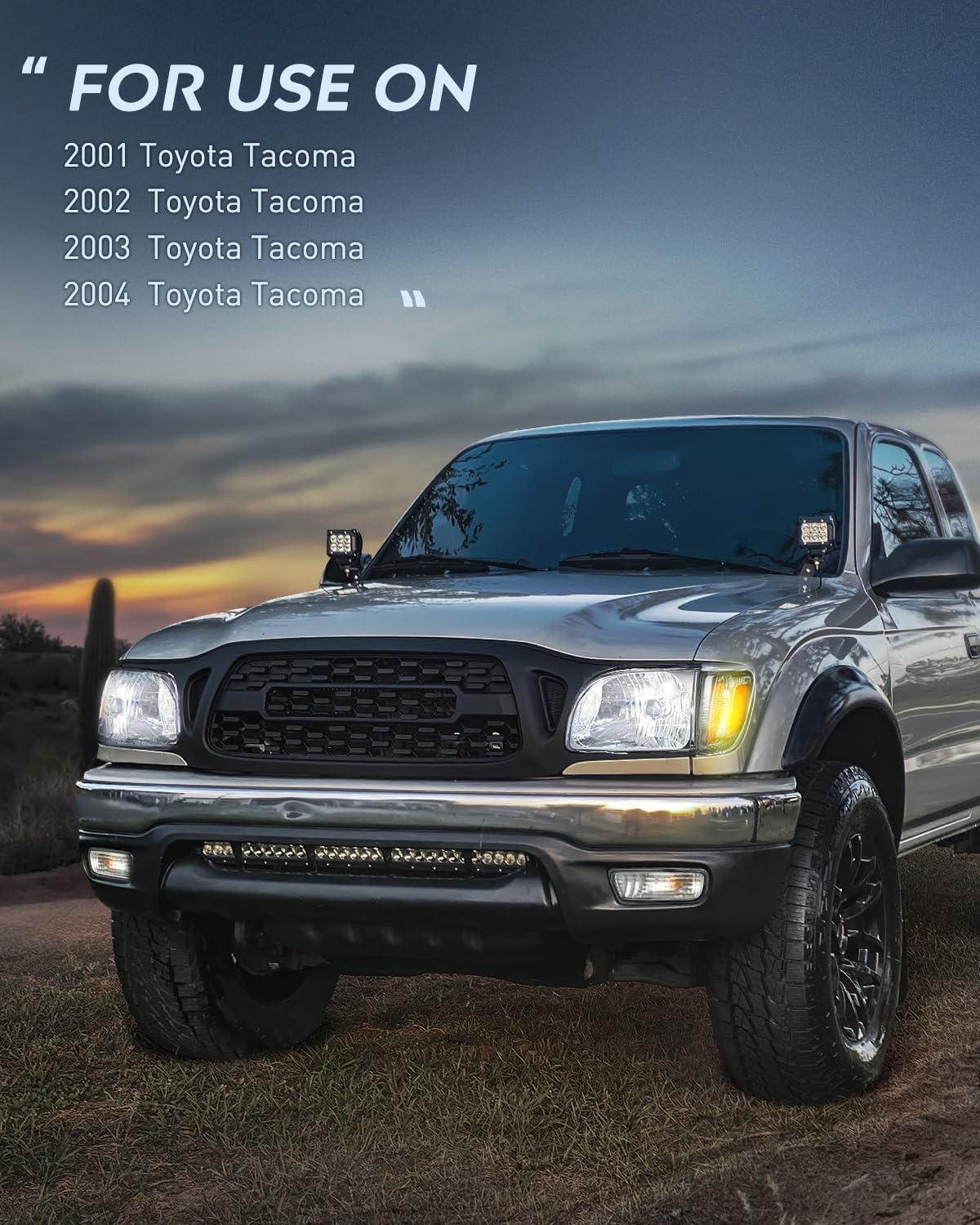 imageNilight Taillight Assembly Compatible with 2001 2002 2003 2004 Toyota Tacoma Rear Lamp Replacement OE Style Driver SideChrome Housing Amber ReflectorSmoke Lens