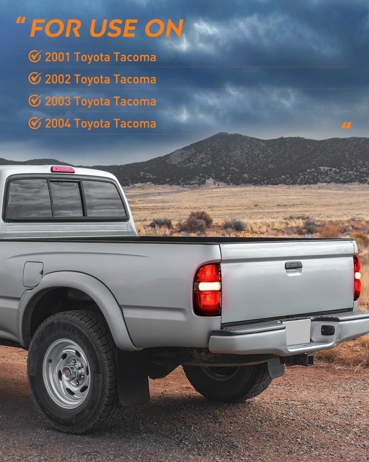 imageNilight Taillight Assembly Compatible with 2001 2002 2003 2004 Toyota Tacoma Rear Lamp Replacement OE Style Driver SideDark RedDriver