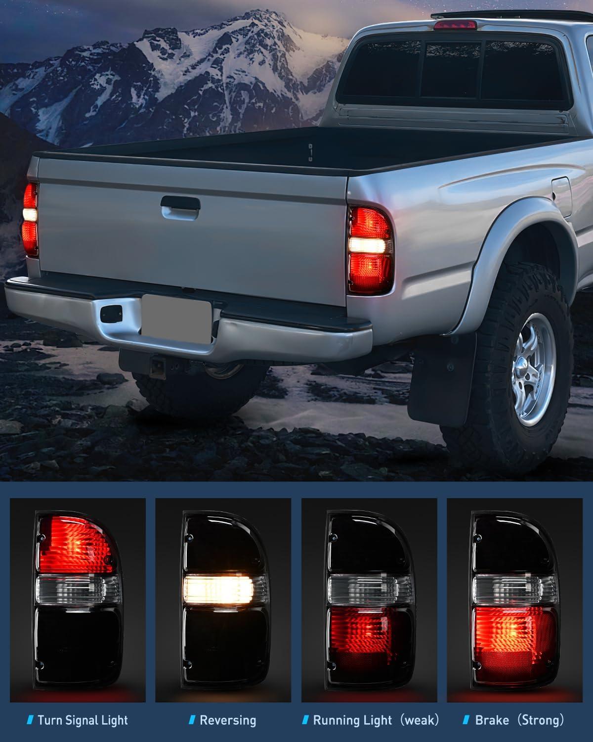 imageNilight Taillight Assembly Compatible with 2001 2002 2003 2004 Toyota Tacoma Rear Lamp Replacement OE Style Driver SideDark RedPair