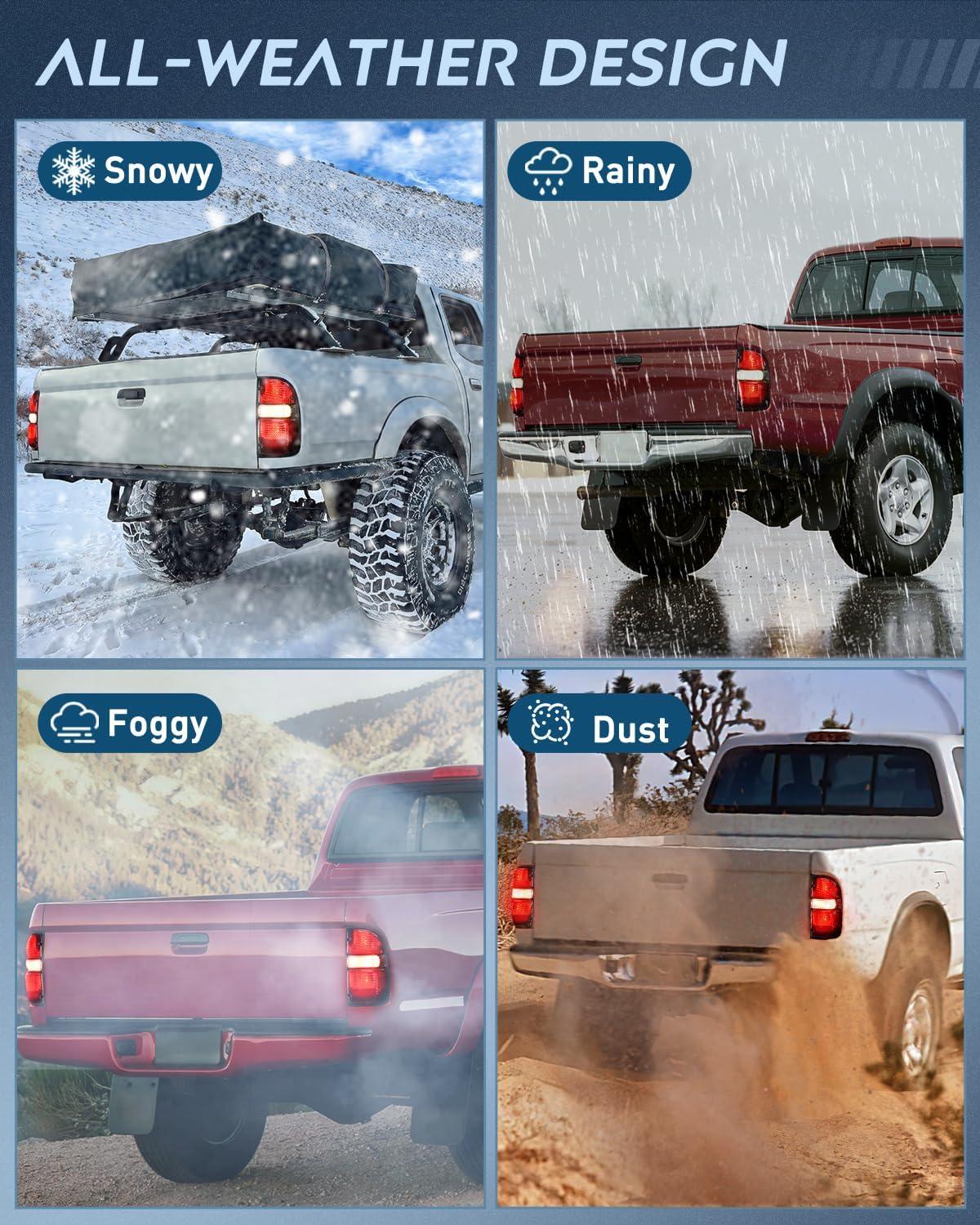 imageNilight Taillight Assembly Compatible with 2001 2002 2003 2004 Toyota Tacoma Rear Lamp Replacement OE Style Driver SideDark RedPassenger