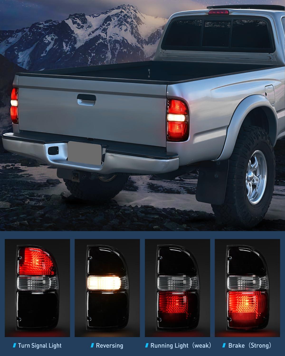 imageNilight Taillight Assembly Compatible with 2001 2002 2003 2004 Toyota Tacoma Rear Lamp Replacement OE Style Driver SideDark RedPassenger