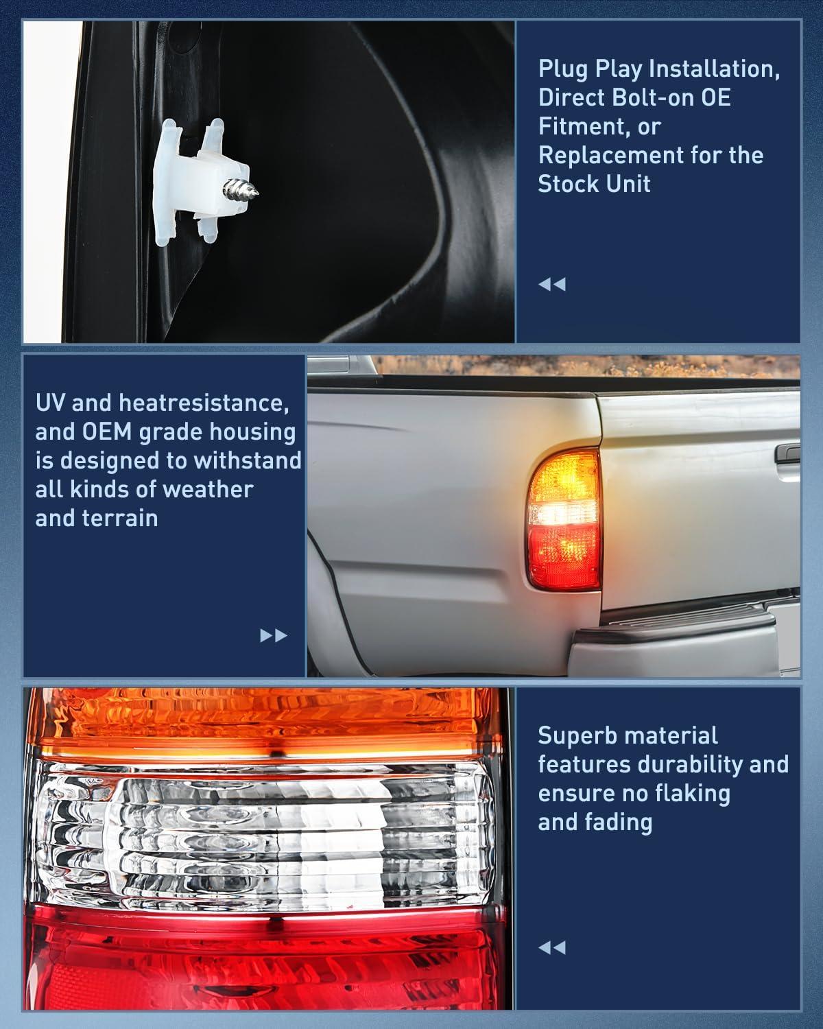 imageNilight Taillight Assembly Compatible with 2001 2002 2003 2004 Toyota Tacoma Rear Lamp Replacement OE Style Driver SideDriver Side