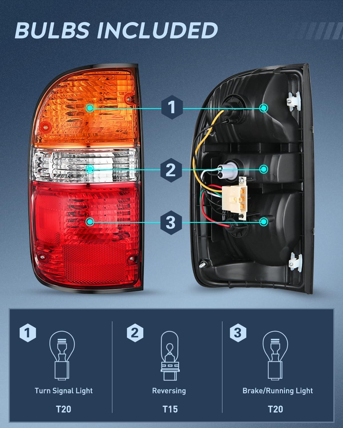 imageNilight Taillight Assembly Compatible with 2001 2002 2003 2004 Toyota Tacoma Rear Lamp Replacement OE Style Driver SideDriver Side