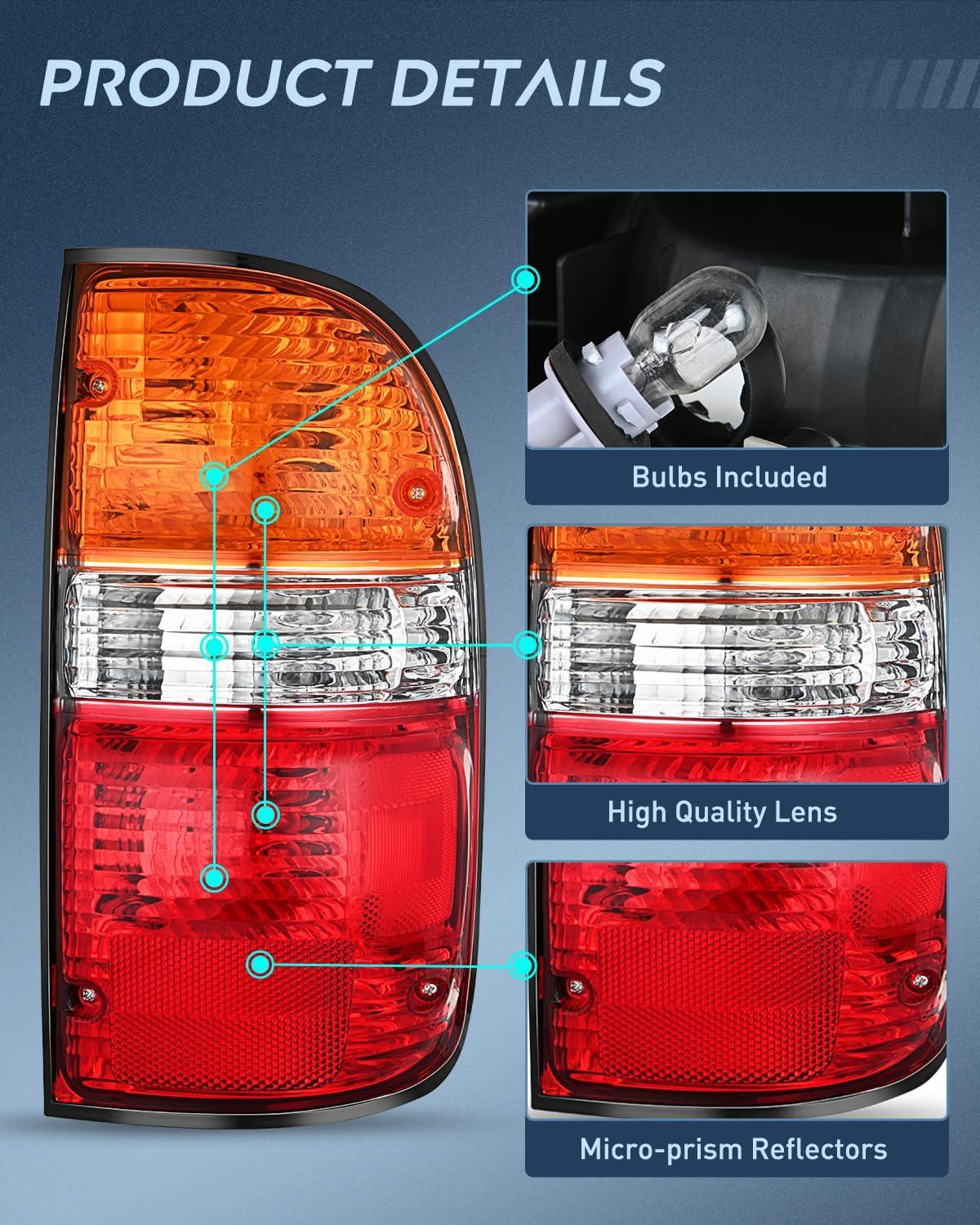 imageNilight Taillight Assembly Compatible with 2001 2002 2003 2004 Toyota Tacoma Rear Lamp Replacement OE Style Driver SidePassenger Side
