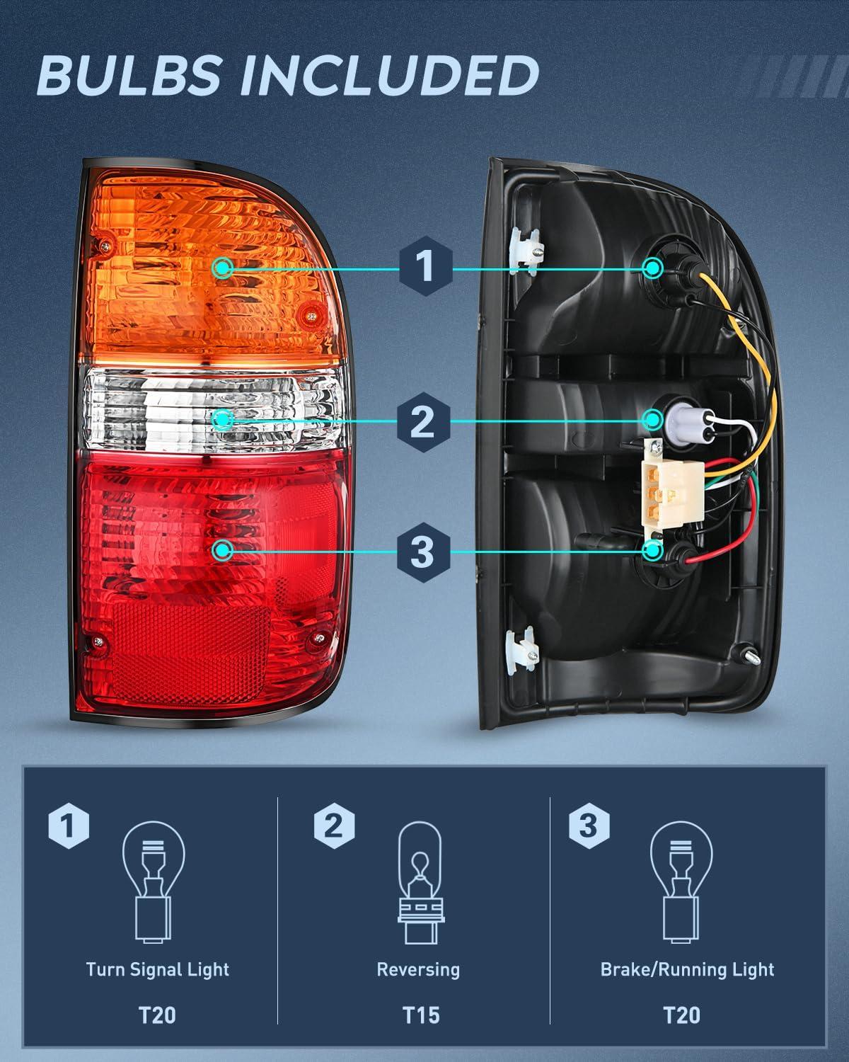 imageNilight Taillight Assembly Compatible with 2001 2002 2003 2004 Toyota Tacoma Rear Lamp Replacement OE Style Driver SidePassenger Side