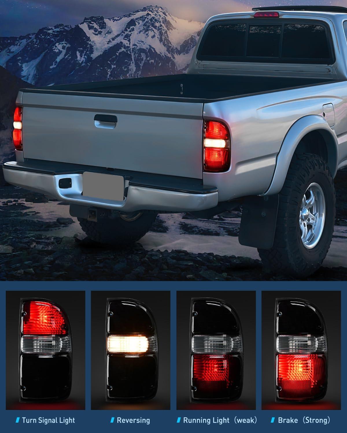 imageNilight Taillight Assembly Compatible with 2001 2002 2003 2004 Toyota Tacoma Rear Lamp Replacement OE Style Driver SideSmoke Lens Amber Reflector wTailight