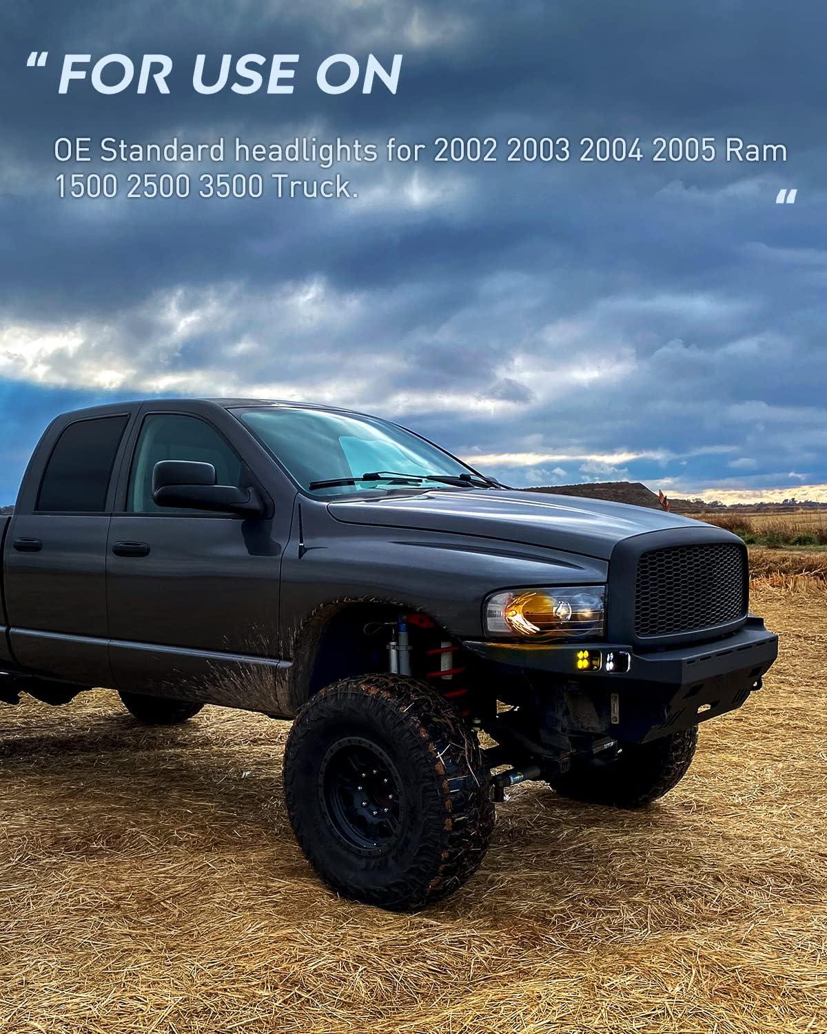 imageNilight Taillight Assembly Compatible with 2002 2003 2004 2005 2006 Dodge Ram 1500 2500 3500 Rear Lamp Replacement OE Style Driver SideBlack Housing  Clear Reflector