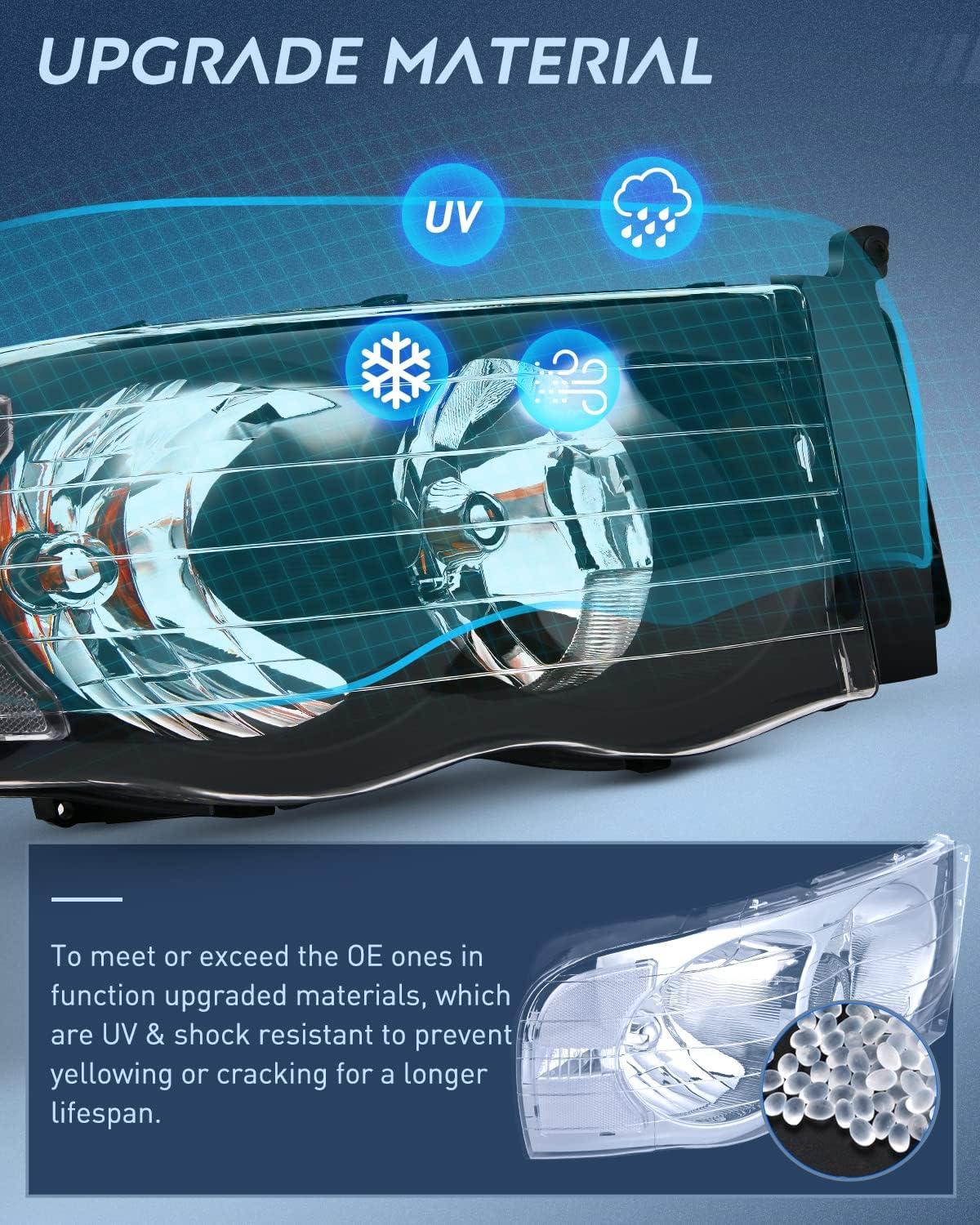 imageNilight Taillight Assembly Compatible with 2002 2003 2004 2005 2006 Dodge Ram 1500 2500 3500 Rear Lamp Replacement OE Style Driver SideBlack Housing  Clear Reflector