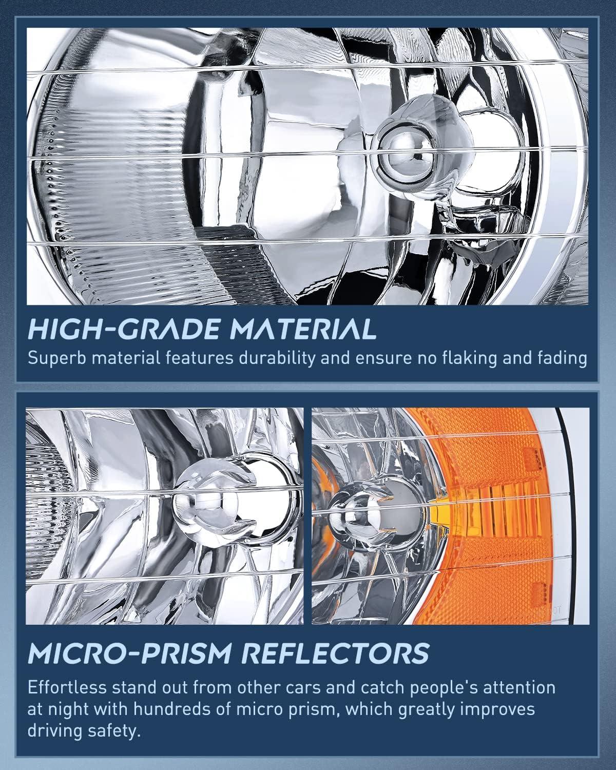 imageNilight Taillight Assembly Compatible with 2002 2003 2004 2005 2006 Dodge Ram 1500 2500 3500 Rear Lamp Replacement OE Style Driver SideChrome Housing  Amber Reflector