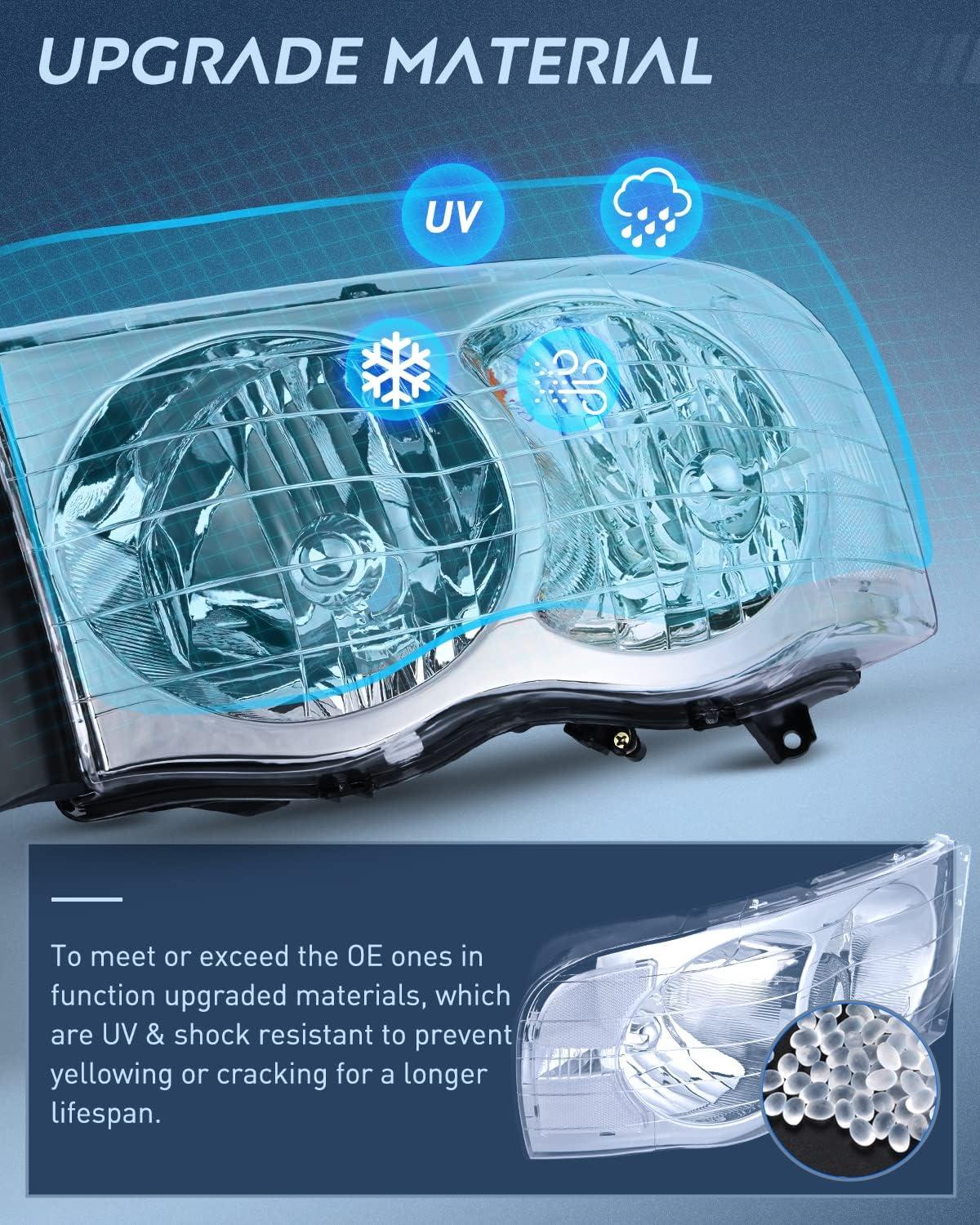 imageNilight Taillight Assembly Compatible with 2002 2003 2004 2005 2006 Dodge Ram 1500 2500 3500 Rear Lamp Replacement OE Style Driver SideChrome Housing Clear Reflector