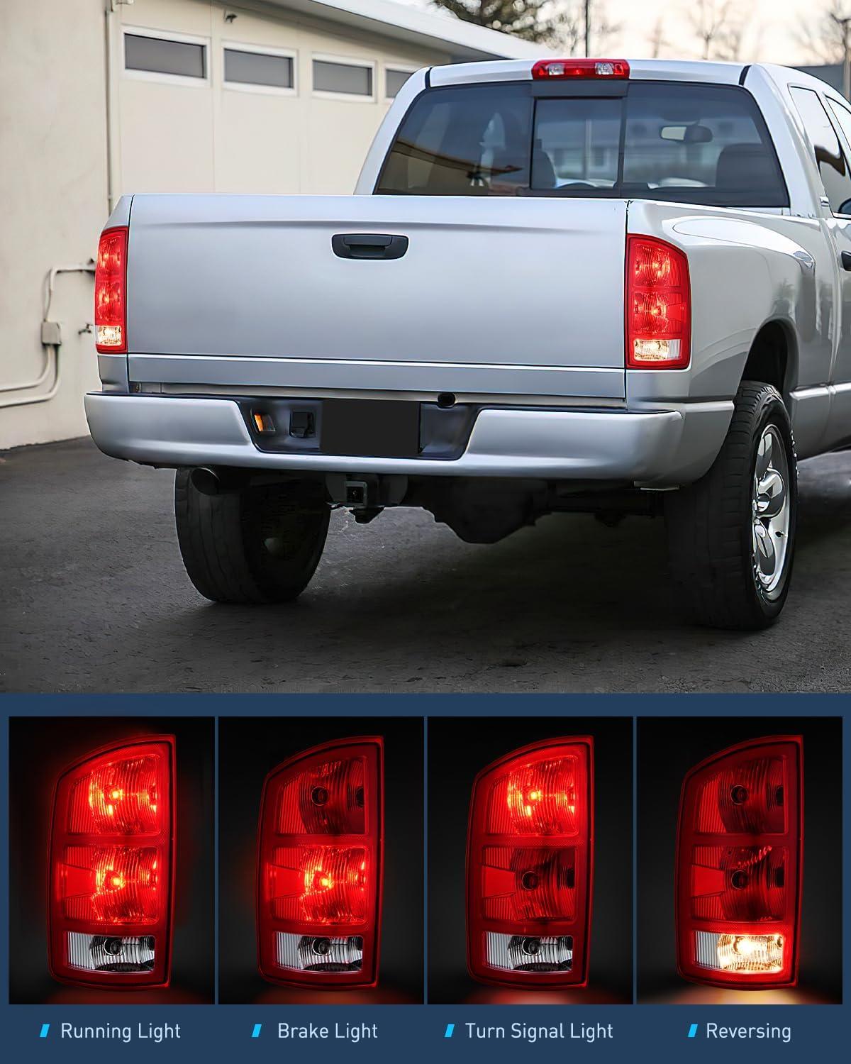imageNilight Taillight Assembly Compatible with 2002 2003 2004 2005 2006 Dodge Ram 1500 2500 3500 Rear Lamp Replacement OE Style Driver SideDriver Side