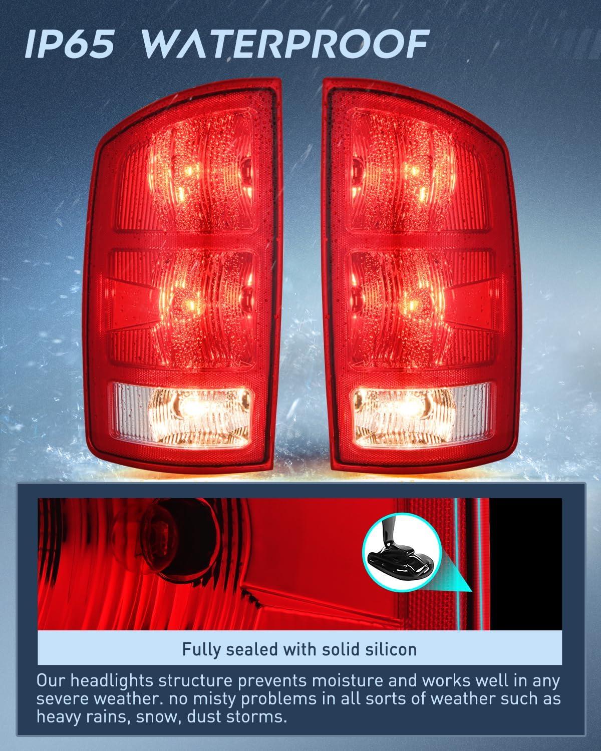 imageNilight Taillight Assembly Compatible with 2002 2003 2004 2005 2006 Dodge Ram 1500 2500 3500 Rear Lamp Replacement OE Style Driver SidePair of Driver and Passenger Side