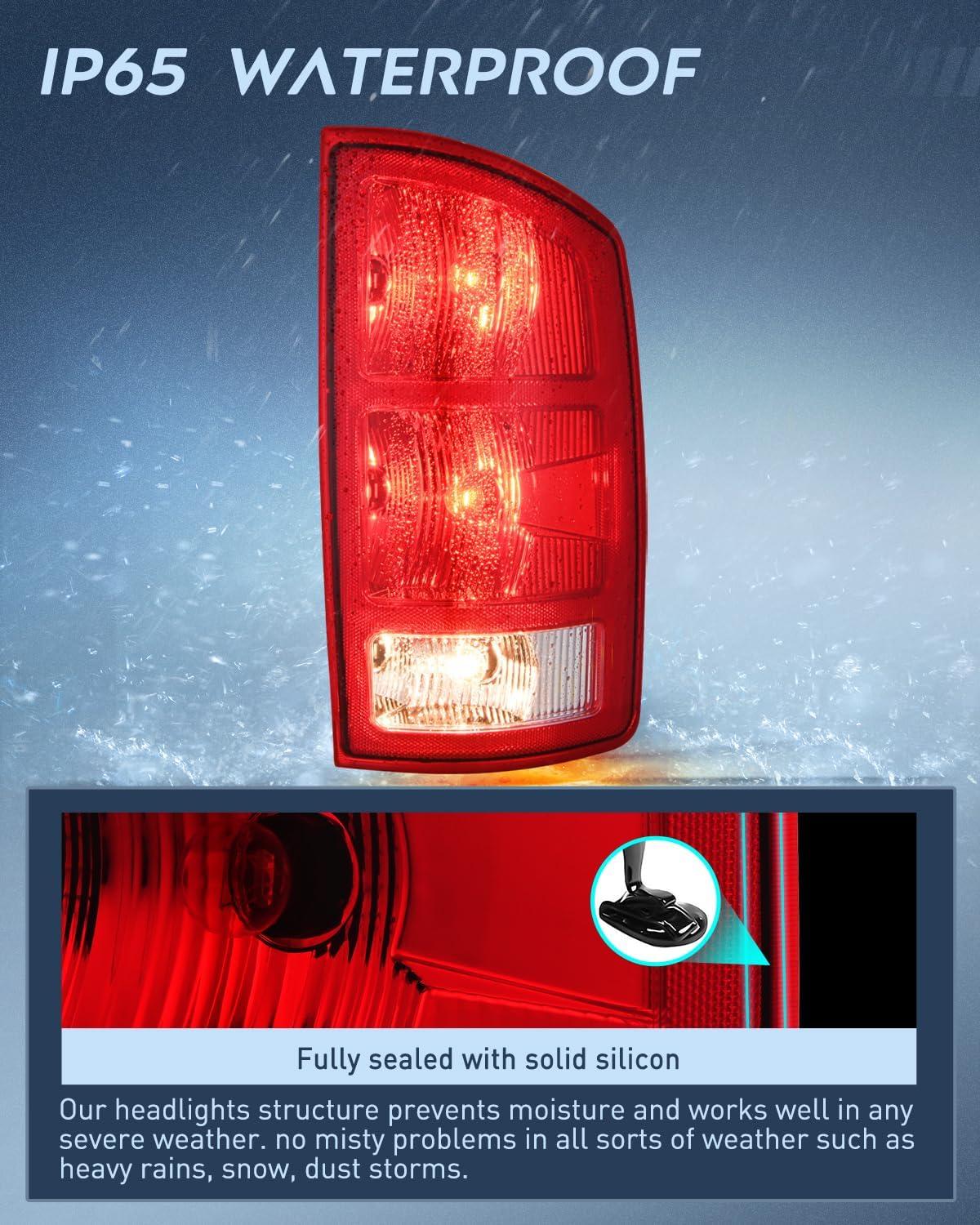 imageNilight Taillight Assembly Compatible with 2002 2003 2004 2005 2006 Dodge Ram 1500 2500 3500 Rear Lamp Replacement OE Style Driver SidePassenger Side