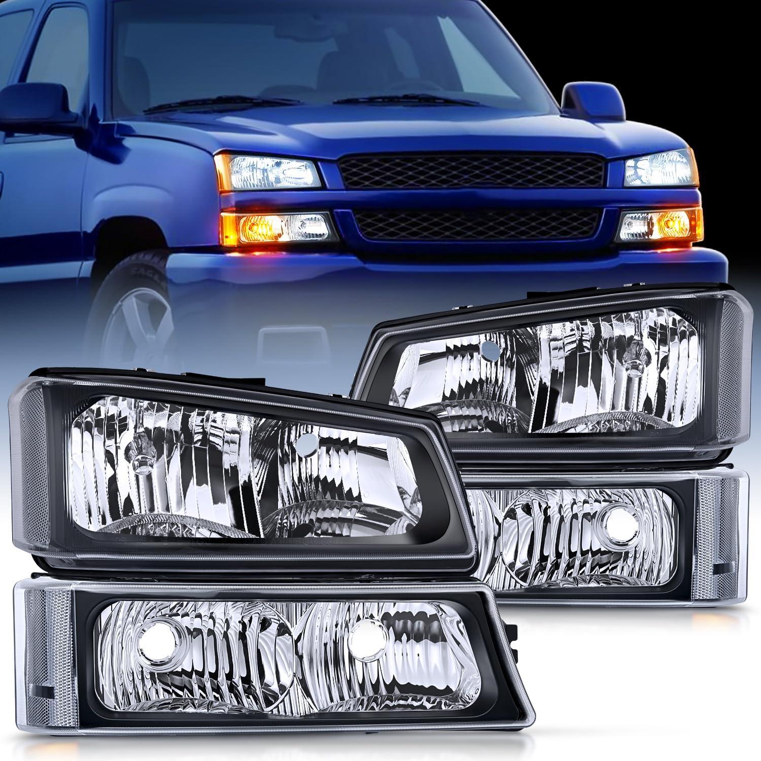 imageNilight Taillight Assembly Compatible with 2003 2004 2005 2006 Chevy Silverado 1500 1500HD 2500 2500HD 3500 2007 Chevrolet Classic OE Style Taillight Rear Lamp Driver and Passenger Side wBulbsBlack Housing  Clear Reflector