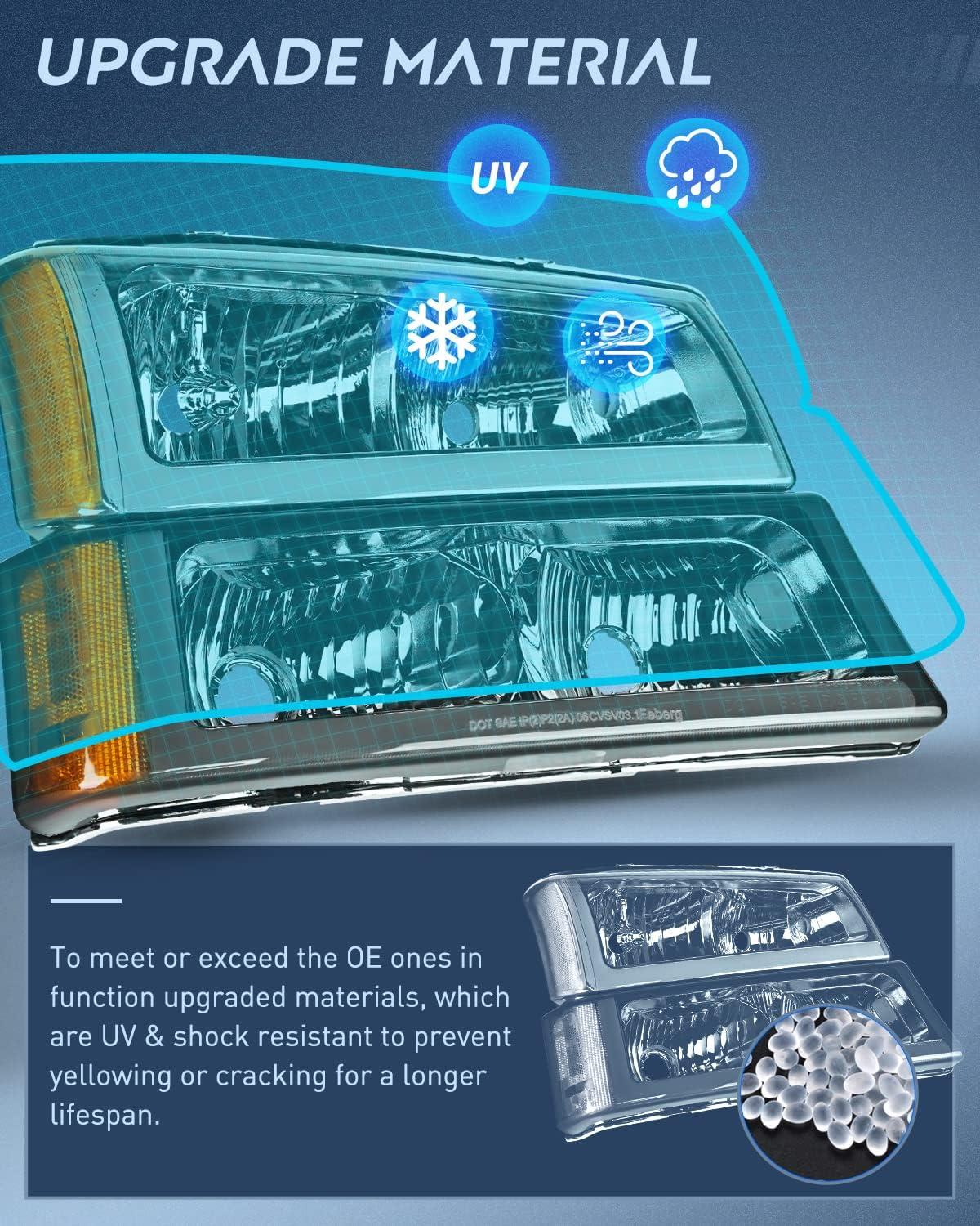 imageNilight Taillight Assembly Compatible with 2003 2004 2005 2006 Chevy Silverado 1500 1500HD 2500 2500HD 3500 2007 Chevrolet Classic OE Style Taillight Rear Lamp Driver and Passenger Side wBulbsSmoke Chrome Housing  Amber Reflector DRL