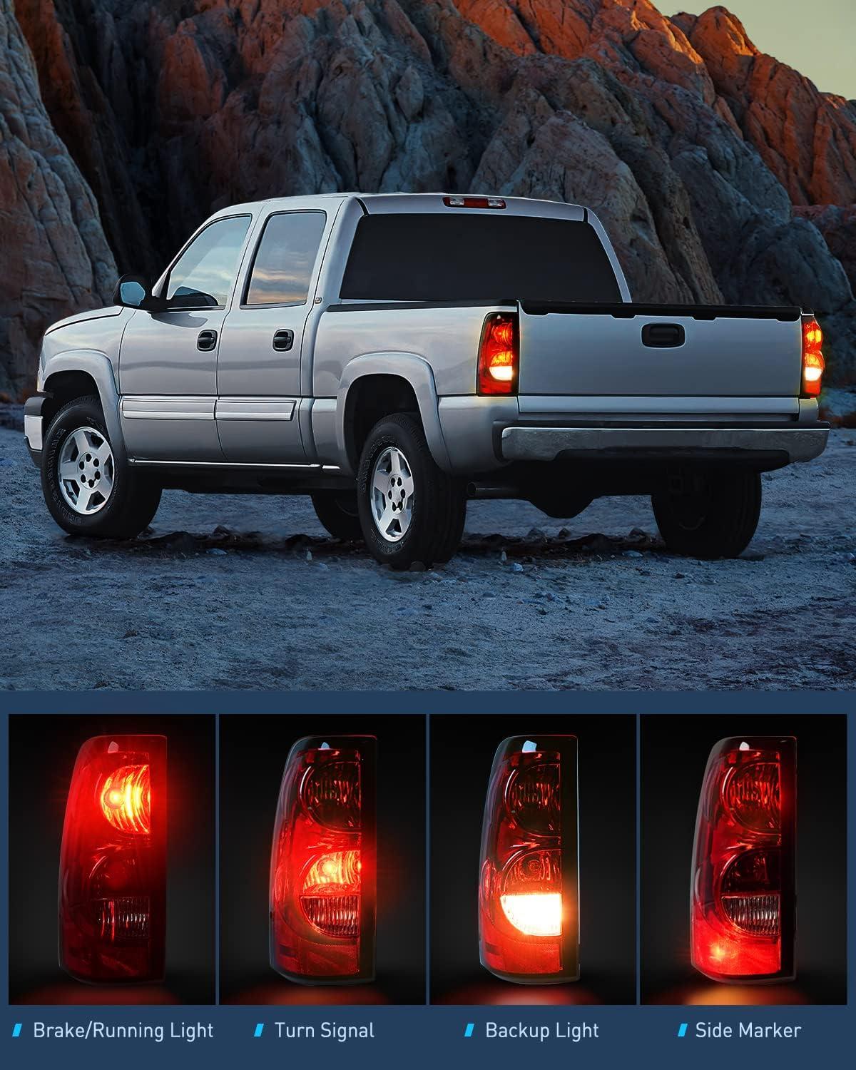 imageNilight Taillight Assembly Compatible with 2003 2004 2005 2006 Chevy Silverado 1500 1500HD 2500 2500HD 3500 2007 Chevrolet Classic OE Style Taillight Rear Lamp Driver and Passenger Side wBulbsDriver Side