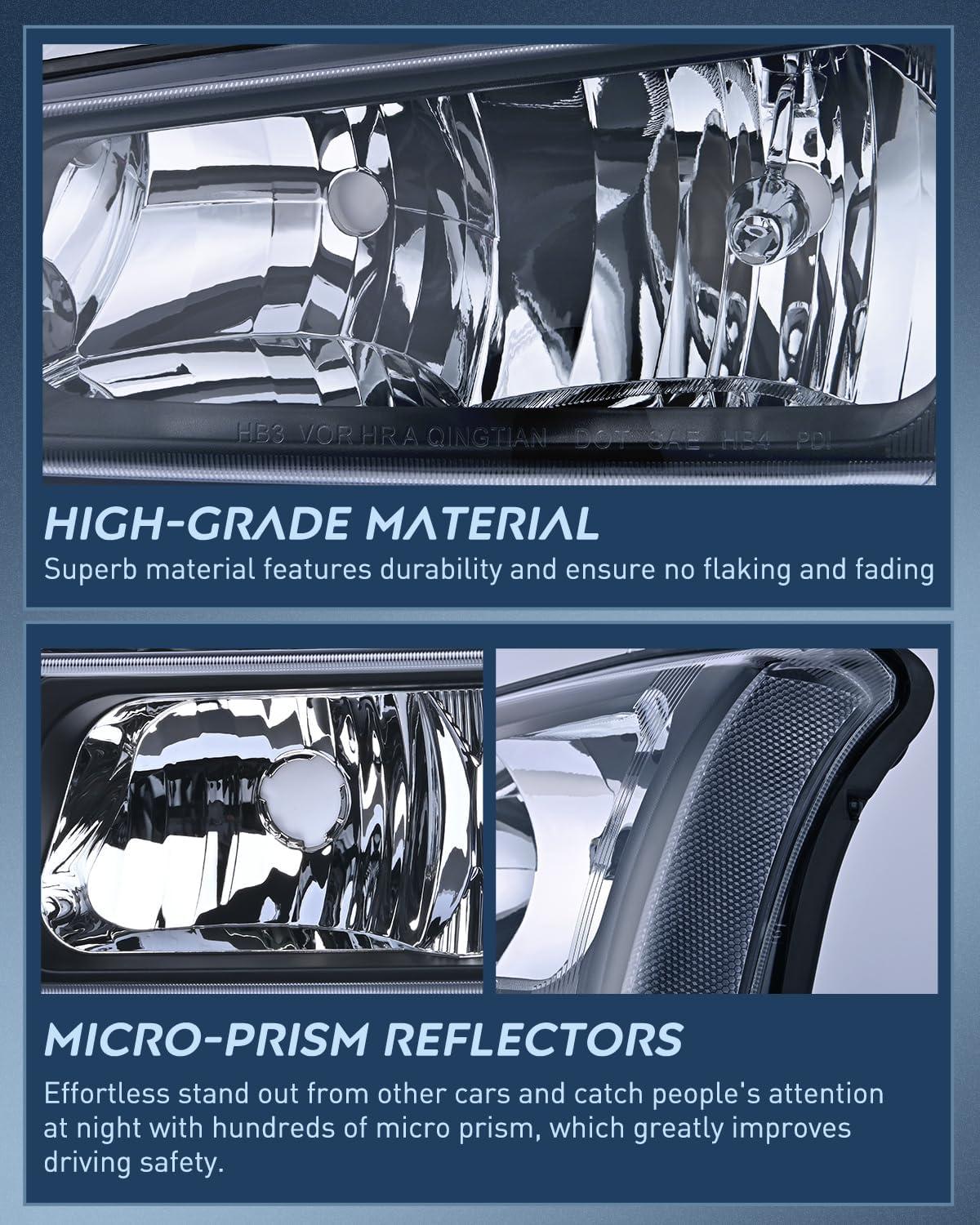 imageNilight Taillight Assembly Compatible with 2003 2004 2005 2006 Chevy Silverado 1500 1500HD 2500 2500HD 3500 2007 Chevrolet Classic OE Style Taillight Rear Lamp Driver and Passenger Side wBulbsBlack Housing  Clear Reflector