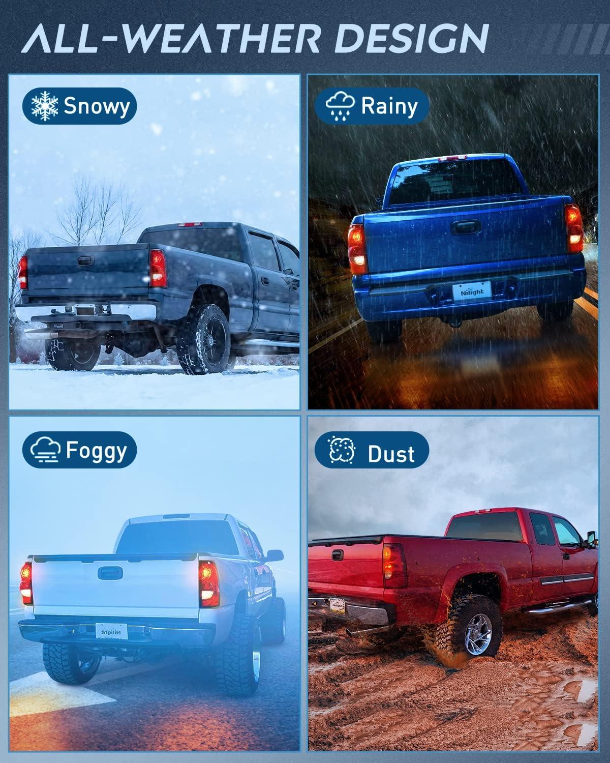 imageNilight Taillight Assembly Compatible with 2003 2004 2005 2006 Chevy Silverado 1500 1500HD 2500 2500HD 3500 2007 Chevrolet Classic OE Style Taillight Rear Lamp Driver and Passenger Side wBulbsPassenger Side